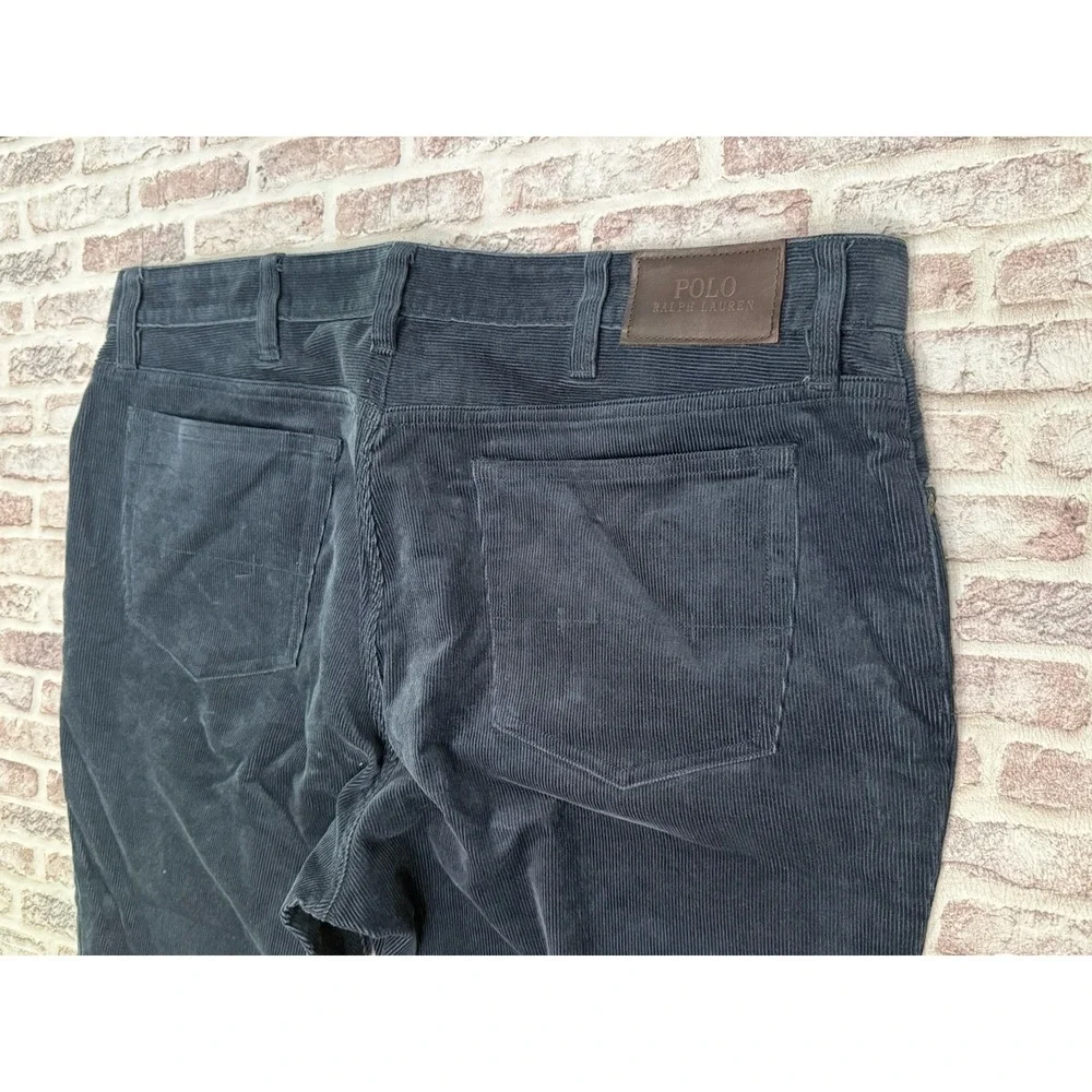 Polo Ralph Lauren Mens Navy Blue Corduroy Pants Straight Leg 38x34 Office Career